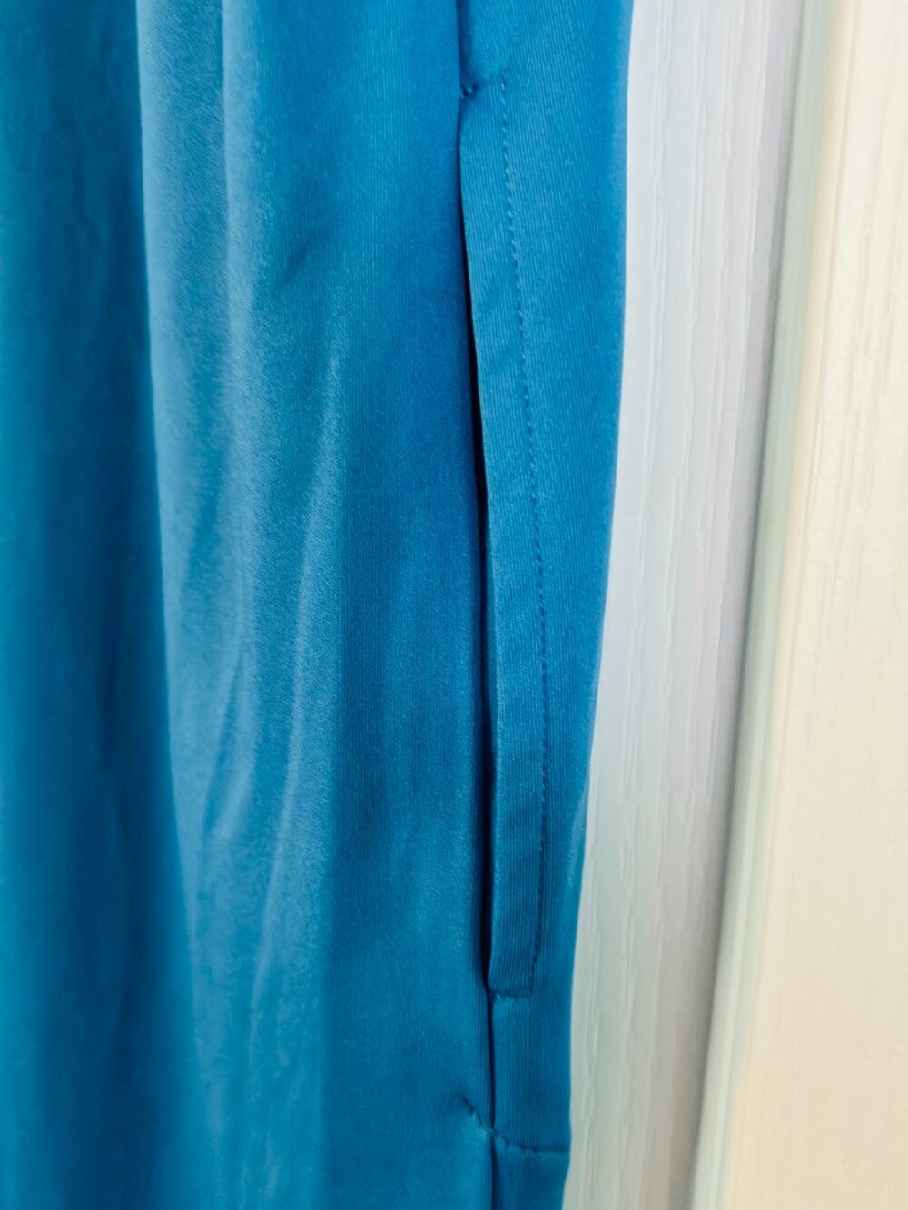 Cuddl Duds Teal Pocket Midi Dress M Soft Stretch Short Sleeve Casual Travel - Picture 8 of 14